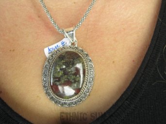 bwe3880 ZIELONA WYSPA !!!! Piękny Duży 18 gramów !!! Wisior Zawieszka kojące barwy Zielony JASPIS - uspokaja duszę Srebro 925 #