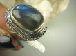 bpe6391 Biżuteria Orientalna !!! Egzotyczny Pierścień Niebieski LABRADORYT Spektrolit - kamień Zorzy Polarnej r.17 SREBRO 925 # - 6