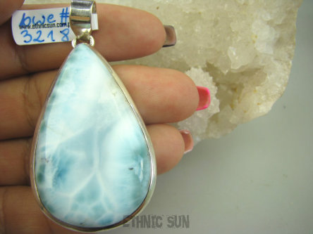 bwe3218 Klasyczny Gigant 33G Wisior Zjawiskowy naturalny rzadki kamień LARIMAR - kamień ANIELSKI - stawy, serce, lęki, otwiera czakrę gardła SREBRO 925 #