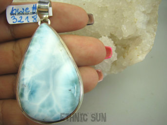 bwe3218 Klasyczny Gigant 33G Wisior Zjawiskowy naturalny rzadki kamień LARIMAR - kamień ANIELSKI - stawy, serce, lęki, otwiera czakrę gardła SREBRO 925 #