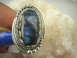 bpe6989 Czarodziejsko Piękny Orientalny Pierścień Niebieski, Granatowy Labradoryt Spektrolit - kamień Zorzy Polarnej r.14 Srebro 925 # - 4