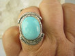 bpe8958 Niezwykły OKAZ Pierścień Pierścionek naturalny Błękitny TURKUS ARIZONA Turkusy r.18/ r.19 egzotyczne Srebro 925 # - 6