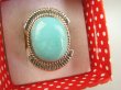 bpe8958 Niezwykły OKAZ Pierścień Pierścionek naturalny Błękitny TURKUS ARIZONA Turkusy r.18/ r.19 egzotyczne Srebro 925 # - 9
