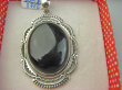 bwe3756 Niesamowity 7.3 cm GIGANT 42 gramy !!! Duży Wisior Zawieszka CZARNY ONYKS - regeneruje SERCE, EGZEMY, PAMIĘĆ Srebro 925 # - 9