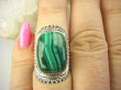 bpe8885 MALACHIT W ORIENTALNEJ OPRAWIE -  Pierścień Pierścionek MALACHIT - pobudza kreatywność r.14 Srebro 925 # - 3