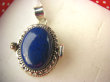 bwe3420 Egipska CHABROWA Piękność !!! Medalion Sekretnik Otwierany Wisior na ZDJĘCIA LUB MARZENIA królewski LAPIS LAZULI - strażnik prawdy i mądrości Srebro 925 # - 5