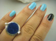 bpe6335 Biżuteria Orientalna !!! Sekretnik Otwierany Pierścień zdjęcia lub marzenia Granatowy LAPIS LAZULI r.15/ r.16 Srebro 925 # - 2