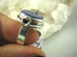 bpe6335 Biżuteria Orientalna !!! Sekretnik Otwierany Pierścień zdjęcia lub marzenia Granatowy LAPIS LAZULI r.15/ r.16 Srebro 925 # - 7