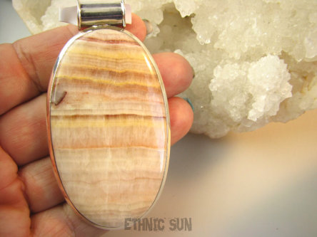 bwe3698 Niespotykany Gigant Duży Owalny Wisior 7.7 cm i 37 g! KOJĄCA moc natury JASPIS KRAJOBRAZOWY lśniące Srebro 925 #