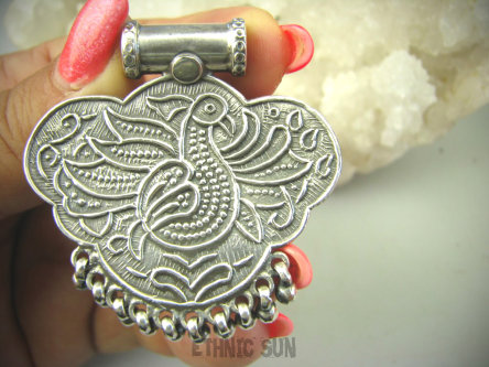 bwe3293 BIŻUTERIA ORIENTALNA Woow SKARB ! Duży 20G Wisior KRÓLEWSKI PAW - symbol nieśmiertelności Srebro 925 #