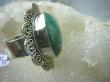 bpe5953 Biżuteria Egzotyczna !!! DUŻY Pierścień z Turkusem w koronkach Wielobarwny TURKUS - opiekun ciała i duszy r.15/ r.16 Srebro 925 # - 9