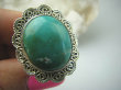 bpe5953 Biżuteria Egzotyczna !!! DUŻY Pierścień z Turkusem w koronkach Wielobarwny TURKUS - opiekun ciała i duszy r.15/ r.16 Srebro 925 # - 8