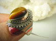 bpe8592 Śliczniutki Pierścień Pierścionek Tygrysie Oko - Wspomaga leczenie Oczy Astma Krążenie i TRAWIENIE r.15 Srebro 925 - 7