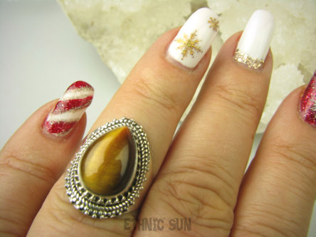 bpe8592 Śliczniutki Pierścień Pierścionek Tygrysie Oko - Wspomaga leczenie Oczy Astma Krążenie i TRAWIENIE r.15 Srebro 925