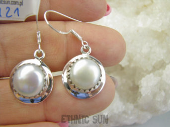 bkee1121 Śliczne klasyczne delikatne lekkie Kolczyki biała Perła Perły Hodowlane - osteoporoza lśniące Srebro 925