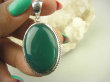 bwe3588 Cudowny Wisior Zawieszka zielony Onyks - regeneruje SERCE, EGZEMY, PAMIĘĆ Srebro 925 # - 6