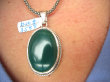bwe3588 Cudowny Wisior Zawieszka zielony Onyks - regeneruje SERCE, EGZEMY, PAMIĘĆ Srebro 925 # - 2