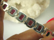 bb3291 Klasyczna Piękność Bransoleta z naturalnymi Granatami 11 sztuk GRANATY - kamienie namiętności Srebro 925 # - 8