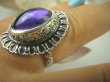 bpe6381 Piękny Pierścień Mądrości Fioletowy Ametyst - kamień mądrości r.18 SREBRO 925 # - 6