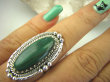bpe8259 Biżuteria Egzotyczna !!! Cudowny Pierścionek Pierścień MALACHIT - pobudza kreatywność r.18 Srebro 925 # - 5