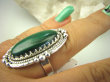 bpe8259 Biżuteria Egzotyczna !!! Cudowny Pierścionek Pierścień MALACHIT - pobudza kreatywność r.18 Srebro 925 # - 6