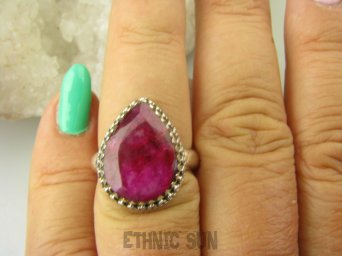 bpee4057 Delikatny Pierścień Pierścionek RUBIN INDYJSKI Rubiny Regulowany r.14, r.15, r.16, r.17 Srebro 925 #