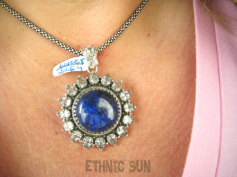 bwee2264 LUKSUSOWY KLEJNOT 21 g - Piękny Wisior Królewski Lapis Lazuli - strażnik prawdy,  BLUE TOPAZ - kamień młodości Srebro 925 #
