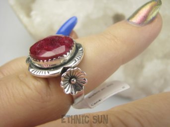 bpee4462 NAMIĘTNY RUBIN - Piękny Pierścionek Pierścień Rubin Indyjski Rubiny r.14 Srebro 925 #