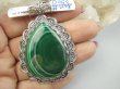 bwe3900 Bosko piękny Okaz kolekcjonerski ZIELONY DUŻY 32 g !! 6.2 cm/ 4.2 cm CUDOWNY Nieziemsko piękny Wisior MALACHIT Srebro 925 # - 2