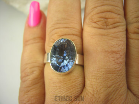 bpee3870 UNIKAT CACKO Delikatny Pierścień z nocnym Mystic Topazem (NIGHT) w lśniącej oprawie Mystic Topaz NIGHT r.16 SREBRO 925 #