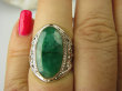 bpee3699 Ażurowy Pierścień Zielony Szmaragd Indyjski Szmaragdy r.17 ażurowa obrączka Srebro 925 - 4