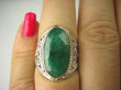 bpee3699 Ażurowy Pierścień Zielony Szmaragd Indyjski Szmaragdy r.17 ażurowa obrączka Srebro 925 - 6