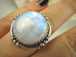 bpe6743 Orientalna Piękność Pierścień Niebiesko Błękitny KAMIEŃ KSIĘŻYCOWY r.19 Srebro 925 # - 6