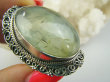 bpe9733 ZIELONA OAZA ! Egzotyczny Pierścień Pierścionek z naturalnym Prehnitem PREHNIT DUŻY ROZMIAR  r.24/ r.25 Czakra Serca Srebro 925 # - 11