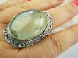 bpe9733 ZIELONA OAZA ! Egzotyczny Pierścień Pierścionek z naturalnym Prehnitem PREHNIT DUŻY ROZMIAR  r.24/ r.25 Czakra Serca Srebro 925 # - 4
