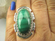 bpe7183 Biżuteria Egzotyczna !!! Cudowny MALACHIT W ORIENTALNEJ OPRAWIE -  Pierścień MALACHIT - pobudza kreatywność r.17 Srebro 925 # - 2