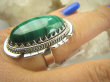 bpe7183 Biżuteria Egzotyczna !!! Cudowny MALACHIT W ORIENTALNEJ OPRAWIE -  Pierścień MALACHIT - pobudza kreatywność r.17 Srebro 925 # - 3