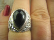 bpe4398 Piękny OKAZ Jubilerski - Śliczny Pierścień z onyksem ONYKS regeneruje SERCE, EGZEMY, PAMIĘĆ r.15 Srebro 925 # - 7