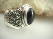 bpe4398 Piękny OKAZ Jubilerski - Śliczny Pierścień z onyksem ONYKS regeneruje SERCE, EGZEMY, PAMIĘĆ r.15 Srebro 925 # - 4