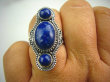 bpe1902 KSIĘŻNA Z EGIPTU  !!! Egzotyczny Długi Pierścień z królewskimi Lapis Lazuli r.18 Srebro 925 # - 5