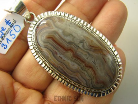 bwe3150 CUDOWNY kojący Duży Wisior 22 gramy 6,6cm KOJĄCA moc natury JASPIS KRAJOBRAZOWY Srebro 925 #