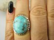 bpe8532 Niezwykły OKAZ Pierścień naturalny TURKUS ARIZONA Turkusy r.16 egzotyczne Srebro 925 # - 2