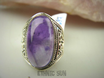 bpe8521 Delikatny Pierścień Pierścionek naturalny dwubarwny Ametyst - kamień mądrości r.16 ażurowa obrączka Srebro 925 #