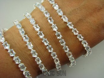 bb3564 Bransoletka "tenisówka" LUX Klejnot długość 20,3 cm ( 19,7 cm )naturalny rzadki DROGI AKWAMARYN 18 g BOSKO PIĘKNA Delikatna Bransoleta ZAPIĘCIE KASETOWE Akwamaryn - symbol miłości 25 sztuk kasetowe zapięcie SREBRO 925 #