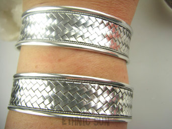 bb3738 BAJECZNA LŚNIĄCA Orientalna PIĘKNOŚĆ Masywna 29 gramów UNIWERSALNA Otwarta Bransoleta Bangla Cała ze SREBRA Srebro 925 #