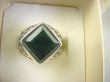 bpee4131 UNISEX DUŻY MĘSKI lub damski SYGNET Pierścień Pierścionek Szmaragd Indyjski Szmaragdy r.21 DUŻY ROZMIAR Srebro 925 # - 6