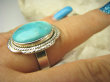 bpe8547 Śliczny OKAZ Pierścień Pierścionek naturalny TURKUS ARIZONA Turkusy r.20 egzotyczne Srebro 925 # - 5