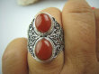 bpe5083 Orientalny Pierścień z onyksami czerwony ONYKS regeneruje SERCE, EGZEMY, PAMIĘĆ r.16/ r.17 Srebro 925 # - 6