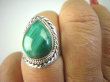 bpe6942 Orientalny Delikatny PIERŚCIEŃ z zielonym Malachitem Malachit - pobudza kreatywność r.17 Srebro 925 # - 4
