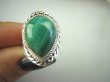 bpe6942 Orientalny Delikatny PIERŚCIEŃ z zielonym Malachitem Malachit - pobudza kreatywność r.17 Srebro 925 # - 6